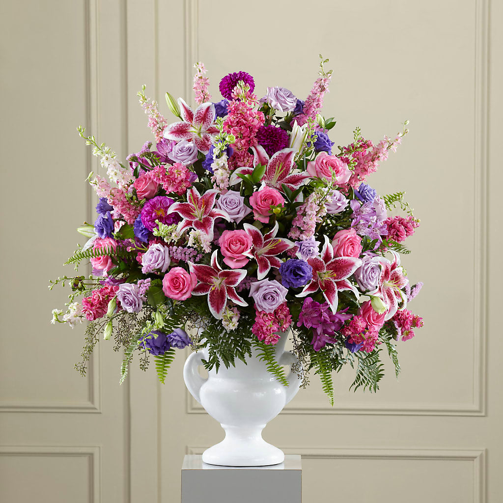 Peaceful Tribute Arrangement – Amora Floral Studio, Mooresville NC