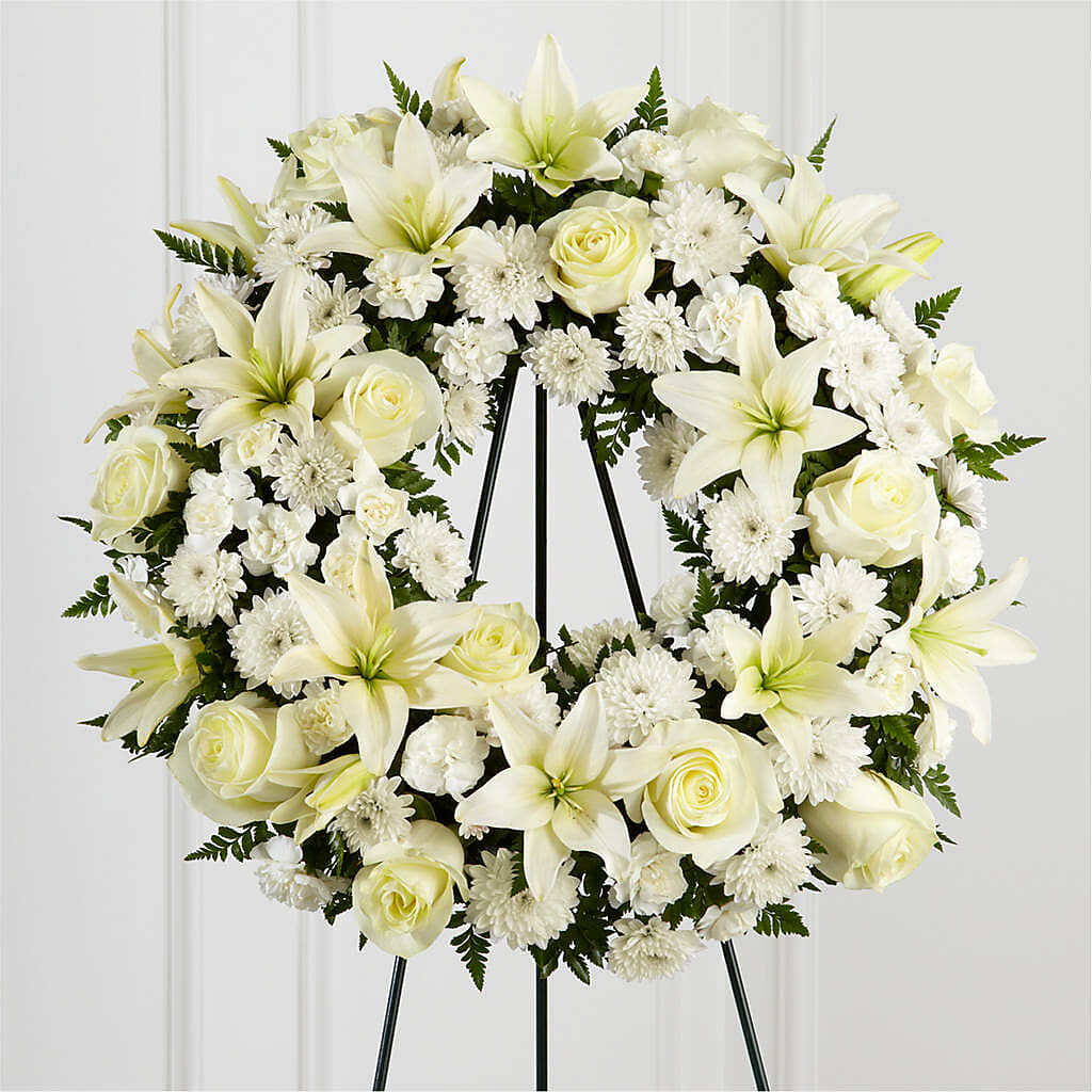 Treasured Tribute Wreath – Amora Floral Studio, Mooresville NC