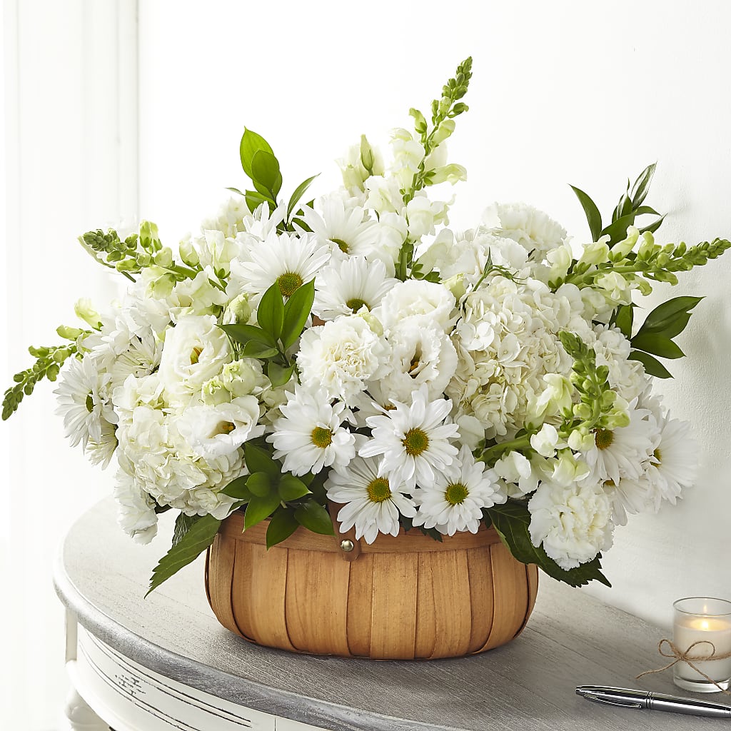 Pure Ivory Basket – Amora Floral Studio, Mooresville NC