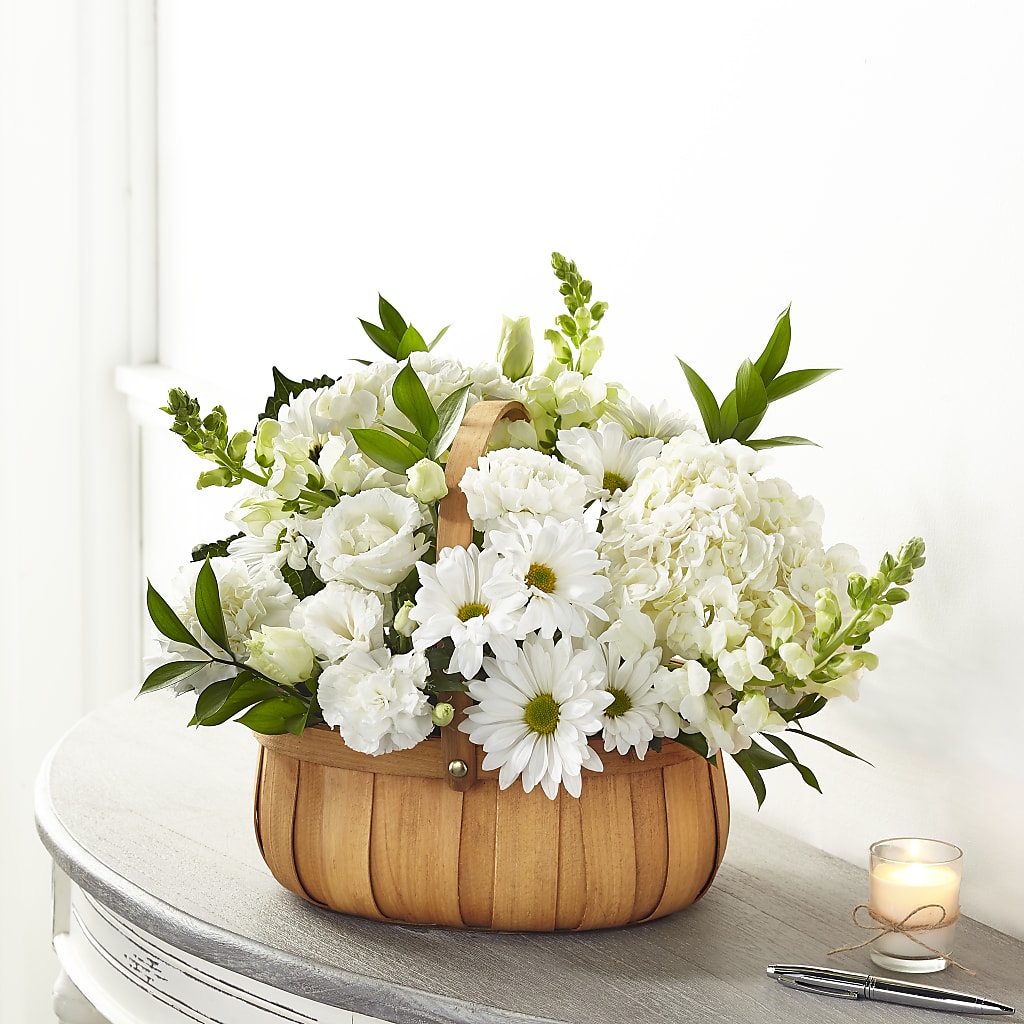 Pure Ivory Basket – Amora Floral Studio, Mooresville NC