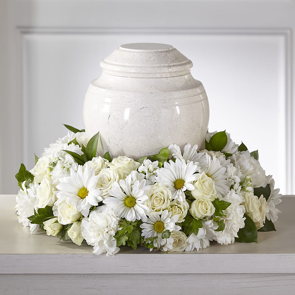 Ivory Gardens Cremation Adornment – Amora Floral Studio, Mooresville NC