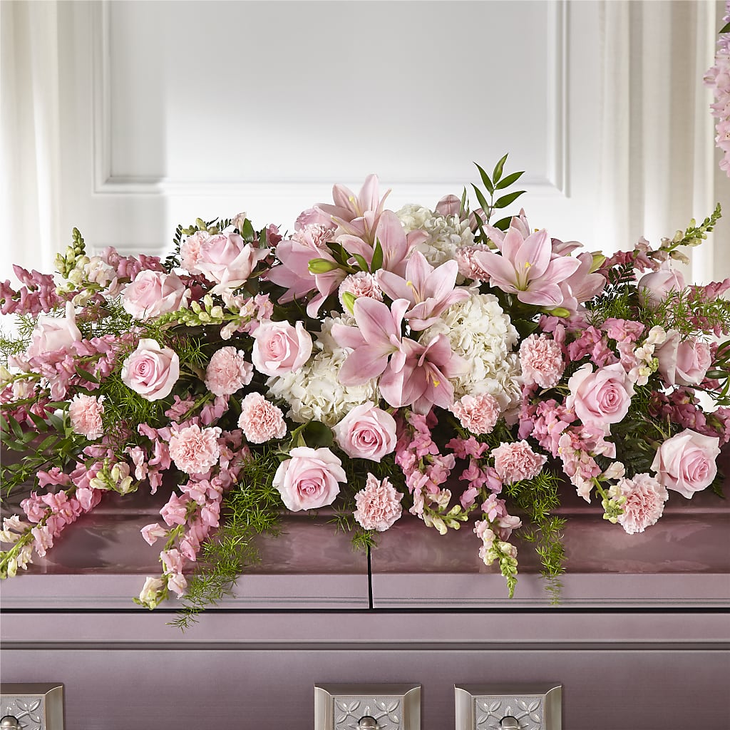 Life & Remembrance Casket Spray – Amora Floral Studio, Mooresville NC