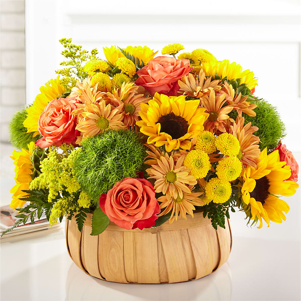 Harvest Sunflower Basket – Amora Floral Studio, Mooresville NC