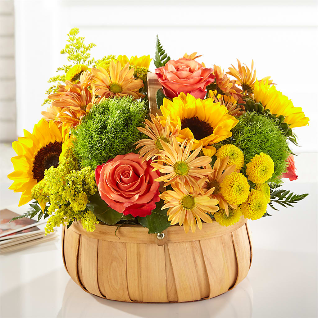 Harvest Sunflower Basket – Amora Floral Studio, Mooresville NC