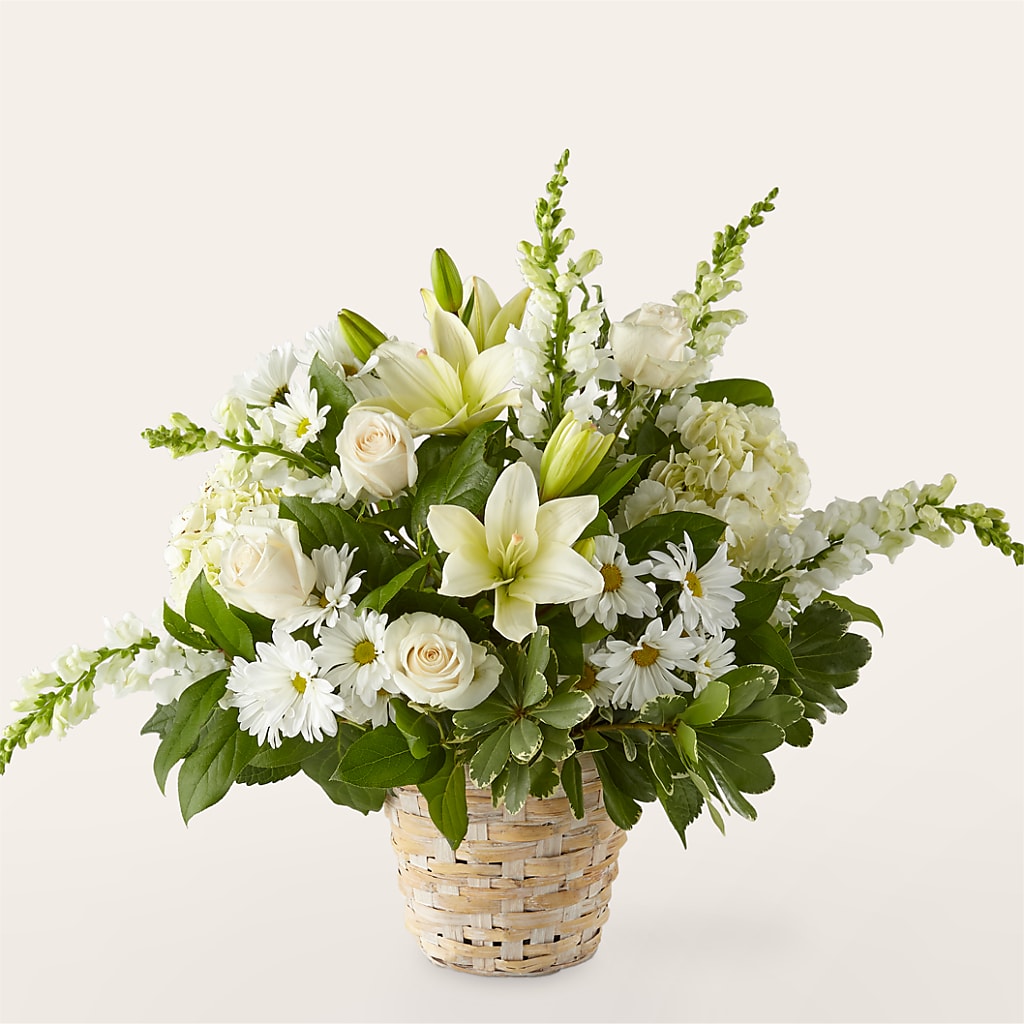 Ivory Elegance Floral Basket – Amora Floral Studio, Mooresville NC