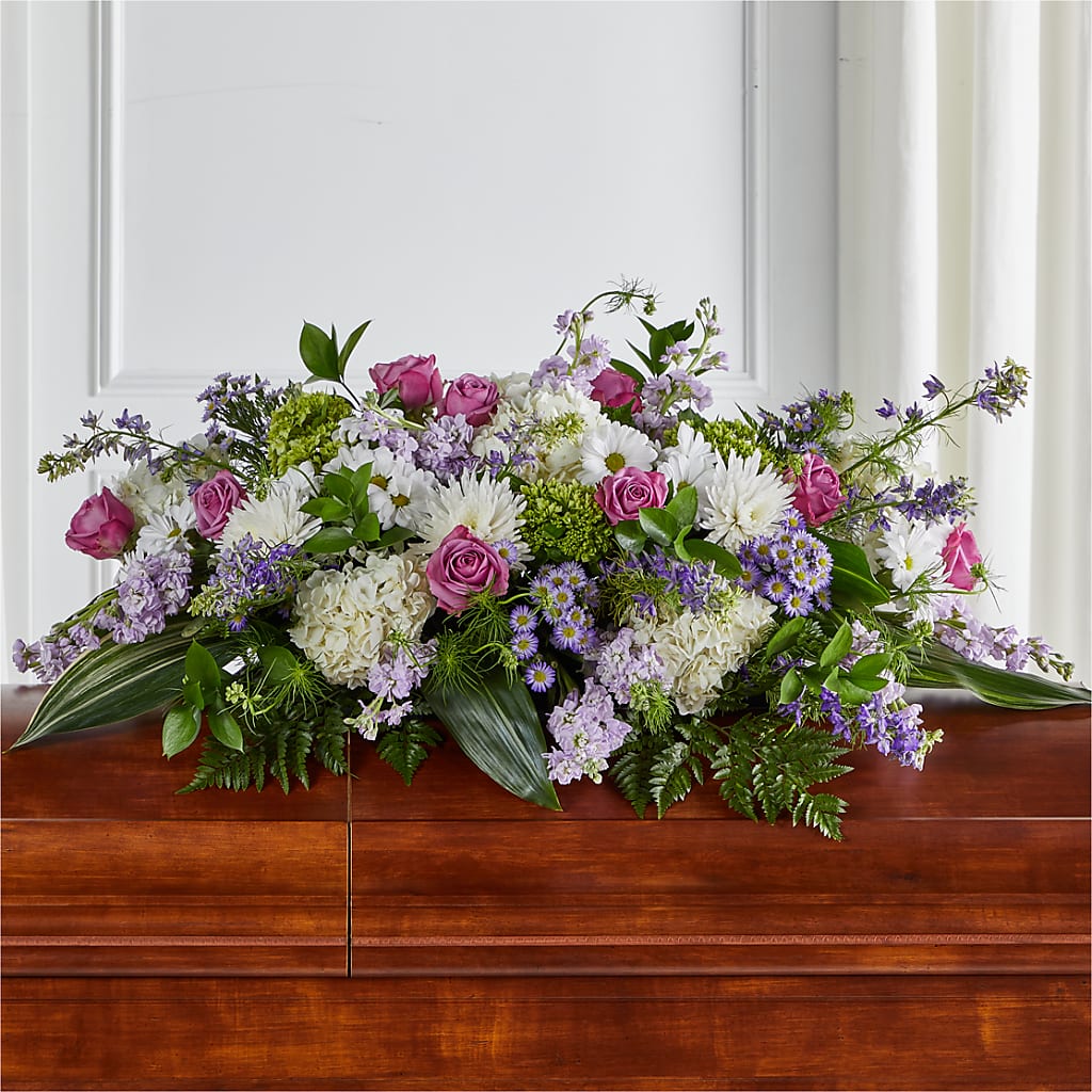 Meadows of Serenity Casket Spray – Amora Floral Studio, Mooresville NC