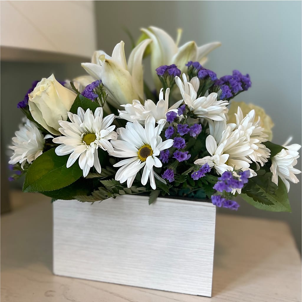 Beyond Blue Box Bouquet –  Amora Floral Studio, Mooresville NC
