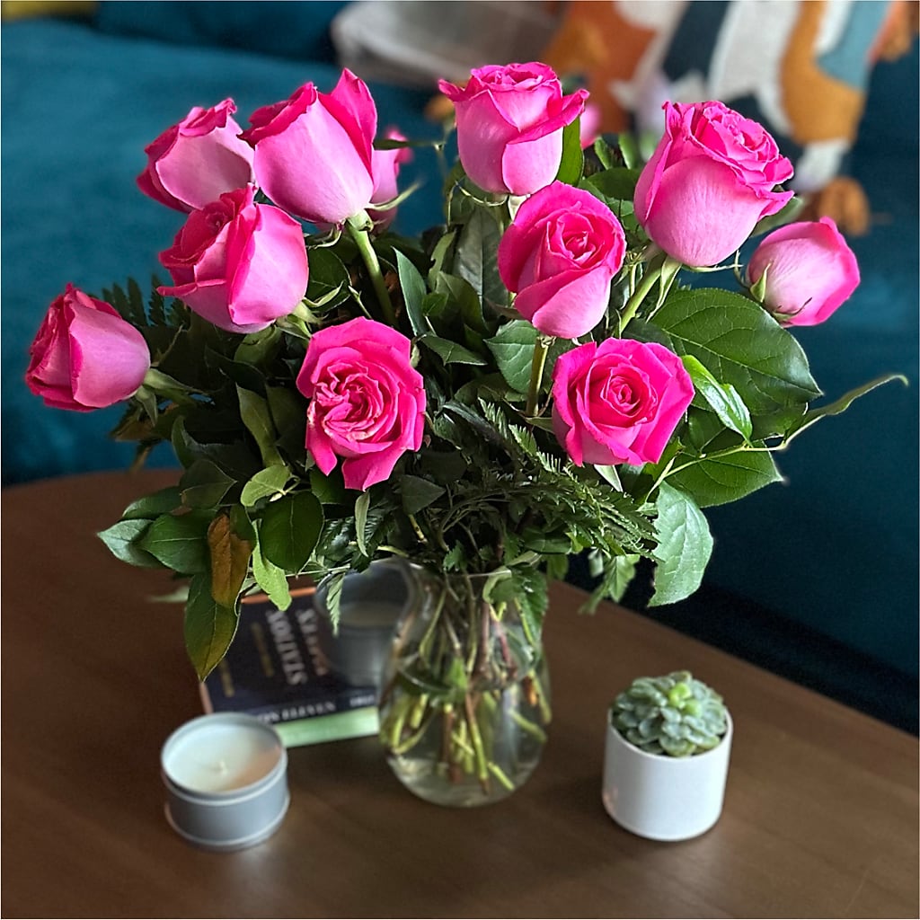 Long Stem Pink Rose Bouquet –  Amora Floral Studio, Mooresville NC