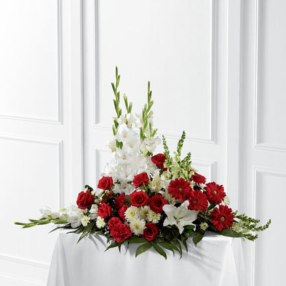 Crimson & White Arrangement –  Amora Floral Studio, Mooresville NC