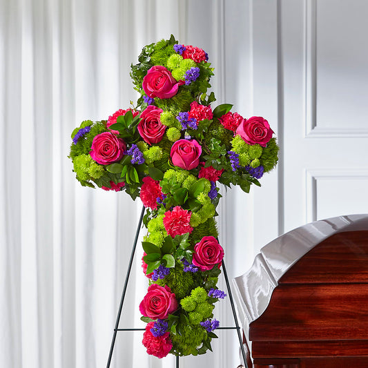 Tribute Rose Floral Cross –  Amora Floral Studio, Mooresville NC