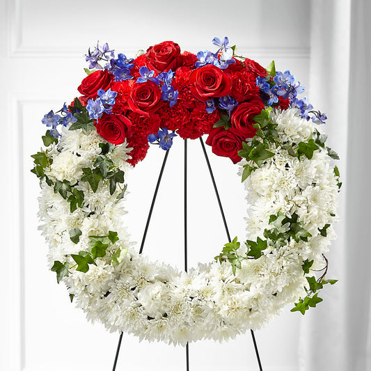 Patriotic Passion Wreath –  Amora Floral Studio, Mooresville NC