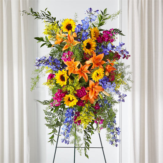 Sunlit Memories Standing Spray (Standard) –  Amora Floral Studio, Mooresville NC