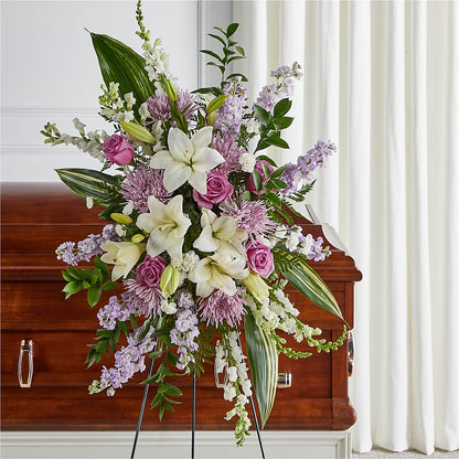Grateful Hearts Standing Spray –  Amora Floral Studio, Mooresville NC