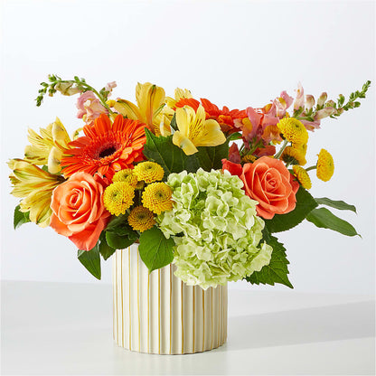 Autumn Sunshine Bouquet with Ivory Vase –  Amora Floral Studio, Mooresville NC