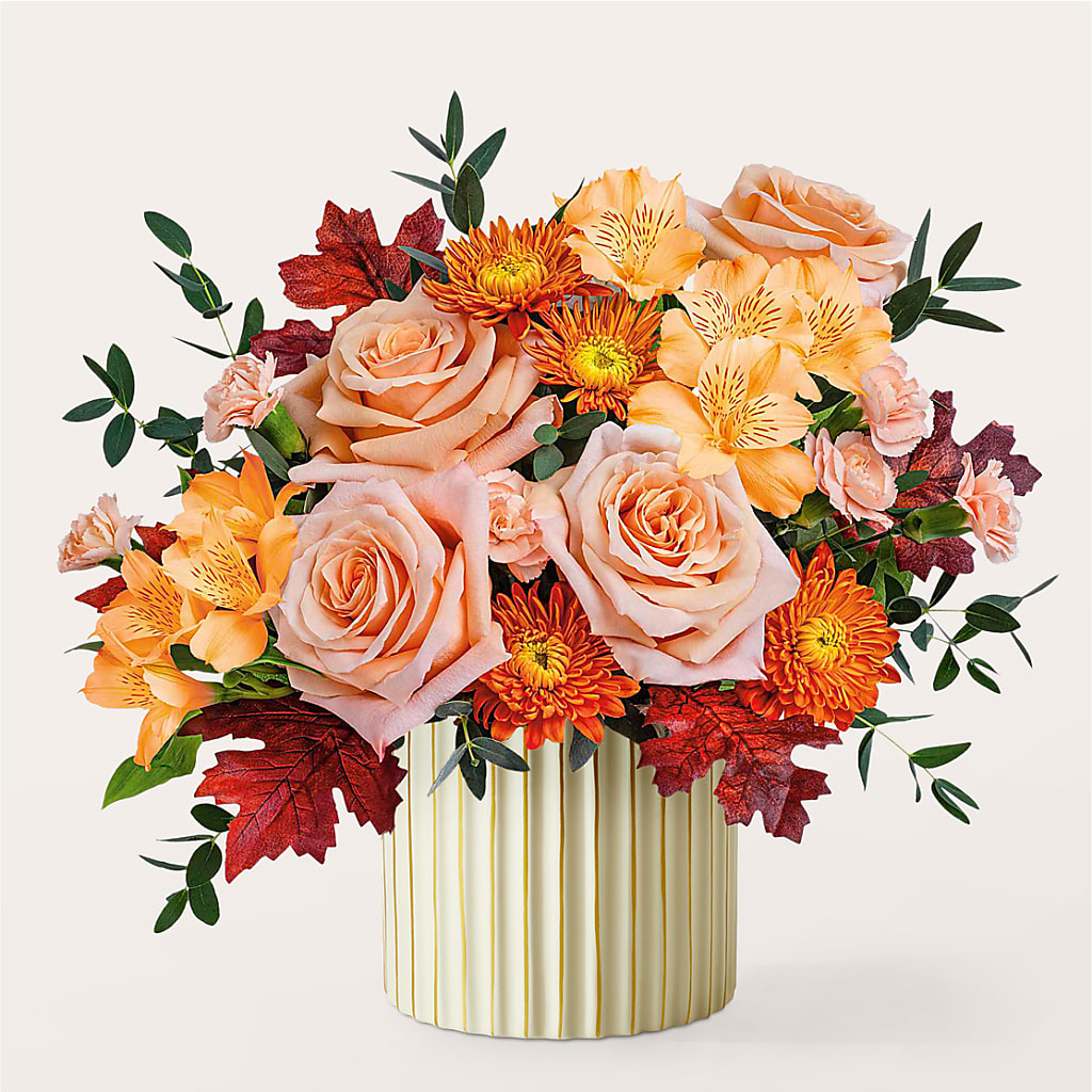 Spiced Latte Bouquet with Ivory Vase –  Amora Floral Studio, Mooresville NC