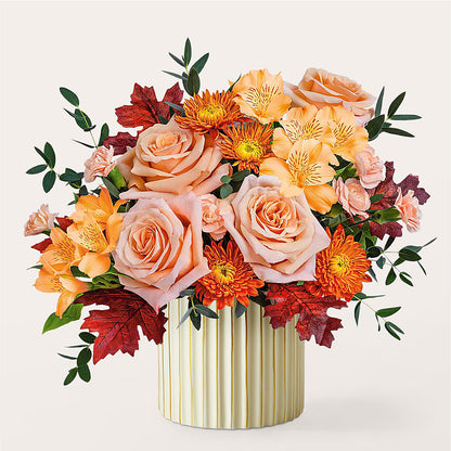 Spiced Latte Bouquet with Ivory Vase –  Amora Floral Studio, Mooresville NC