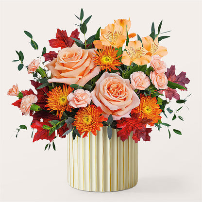 Spiced Latte Bouquet with Ivory Vase –  Amora Floral Studio, Mooresville NC