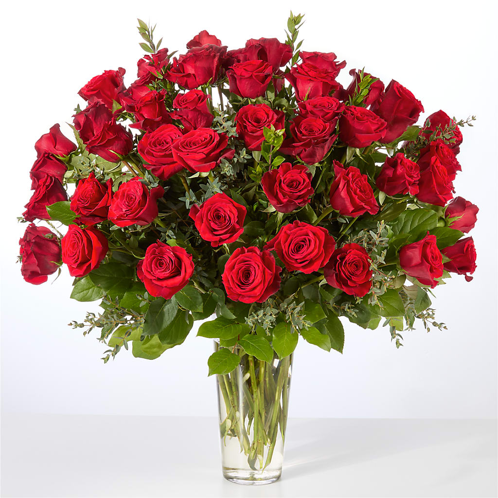 Forever Yours Fifty Stem Red Rose Bouquet –  Amora Floral Studio, Mooresville NC